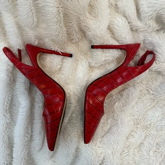 Alice & Olivia red croc heels - Picture 4 of 6